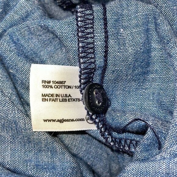 AG Adriano Goldschmied CottonChambray Denim Romper Sleeveless Large‎ - Picture 8 of 11